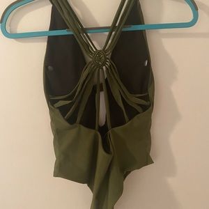 Green one piece bathing suit from Shein